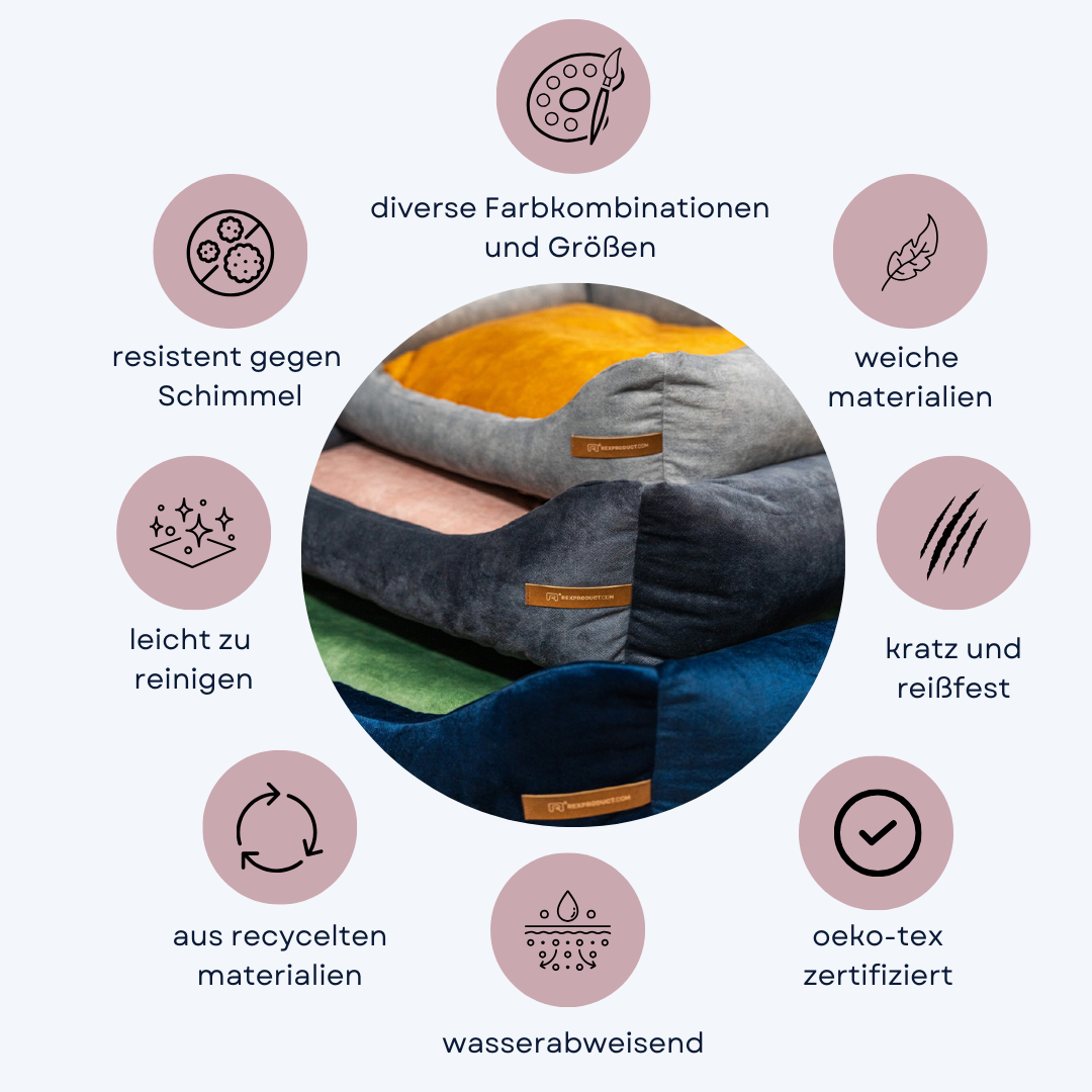 Hundebett "Frida" Hellgrau